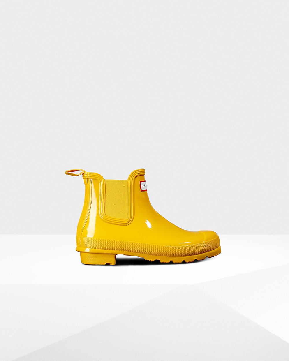 Womens Hunter Original Gloss - Chelsea Boots Yellow - 5908-HVTIX